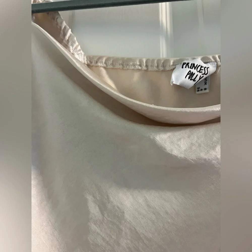 Princess Polly Love Song Top / Champagne Satin Long Sleeve Top - Picture 5 of 6